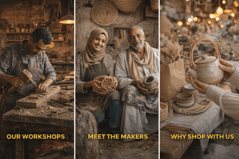 Hands crafting a handmade product at a wooden table
